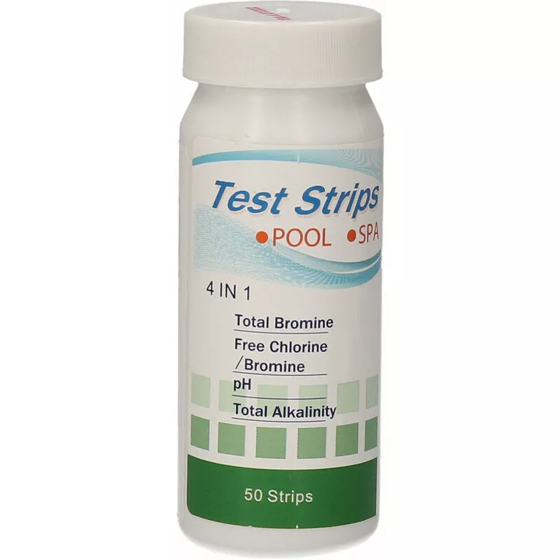 Tiras de prueba 4 en 1 Spa y piscina Tiras de prueba de agua del grifo Tester Kit de prueba de calidad del agua para bromo total / cloro libre / pH / barato
