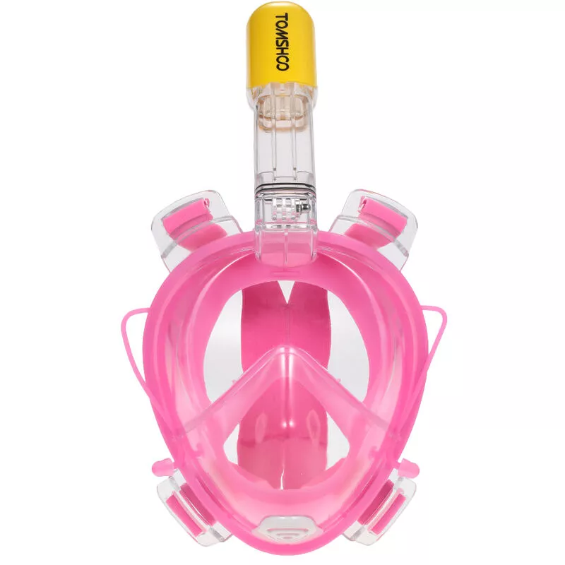 Tomshoo - Mascara De Snorkel Para Buceo Y Natacion Facil Para Adultos, Diseno De Cara Completa Panoramica De 180 °,Rosa, L-Xl-2 En Oferta Tomshoo - Mascara De Snorkel Para Buceo Y Natacion Facil Para Adultos