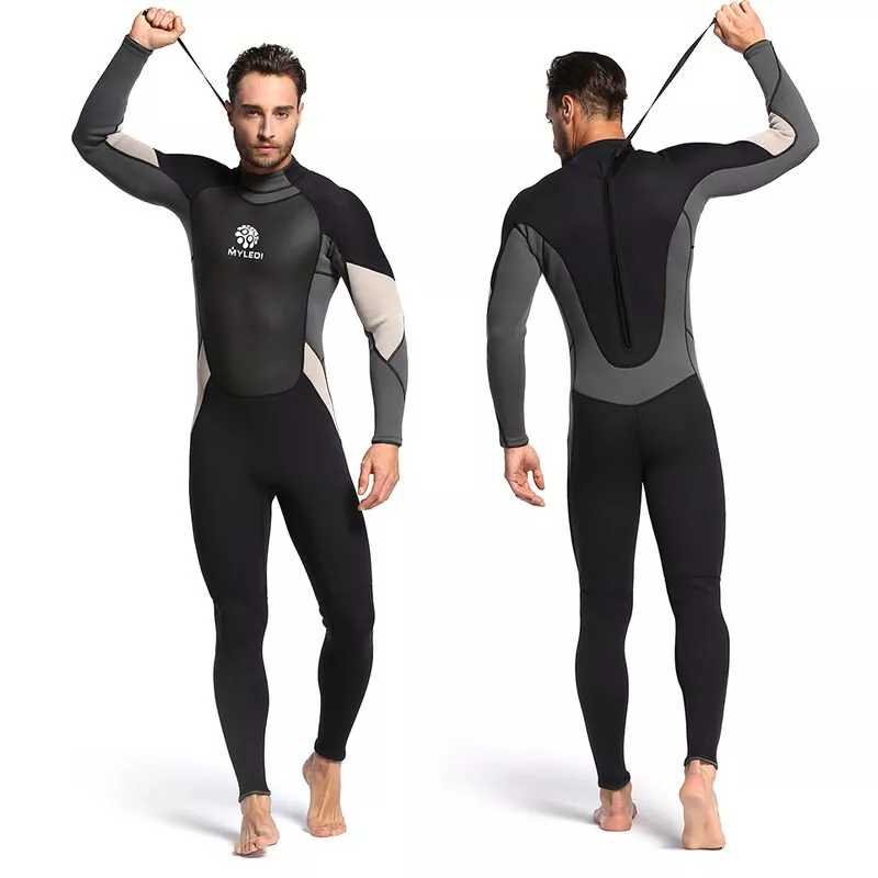 Traje de neopreno de cuerpo completo con cremallera trasera de 3 mm para hombre