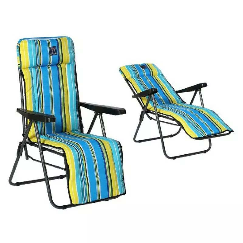 Tumbona de playa Acero Rayas (77 x 58 x 106 cm) - Bigbuy Outdoor barato