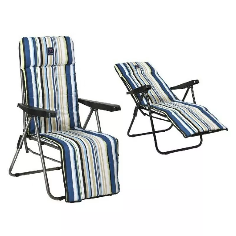 Tumbona de playa Acero Rayas (77 x 58 x 106 cm) - Bigbuy Outdoor barato