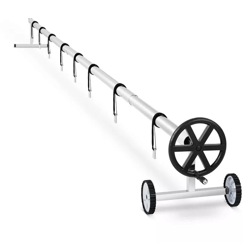 Uniprodo - Enrollador Para Piscina Recogedor De Cubierta Cobertor Flotante Móvil 3