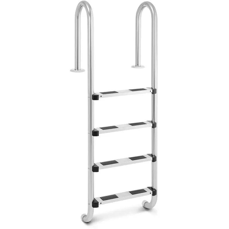 Uniprodo - Escalera Para Piscinas Escalerilla Acero Inox. Perfil Estrecho 4 Peldańos 180 Kg - Crema barato