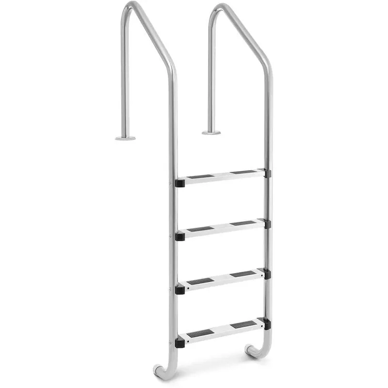 Uniprodo - Escalera Para Piscinas Escalerilla Acero Inox. Perfil Normal 4 Peldańos 180 Kg - Plateado