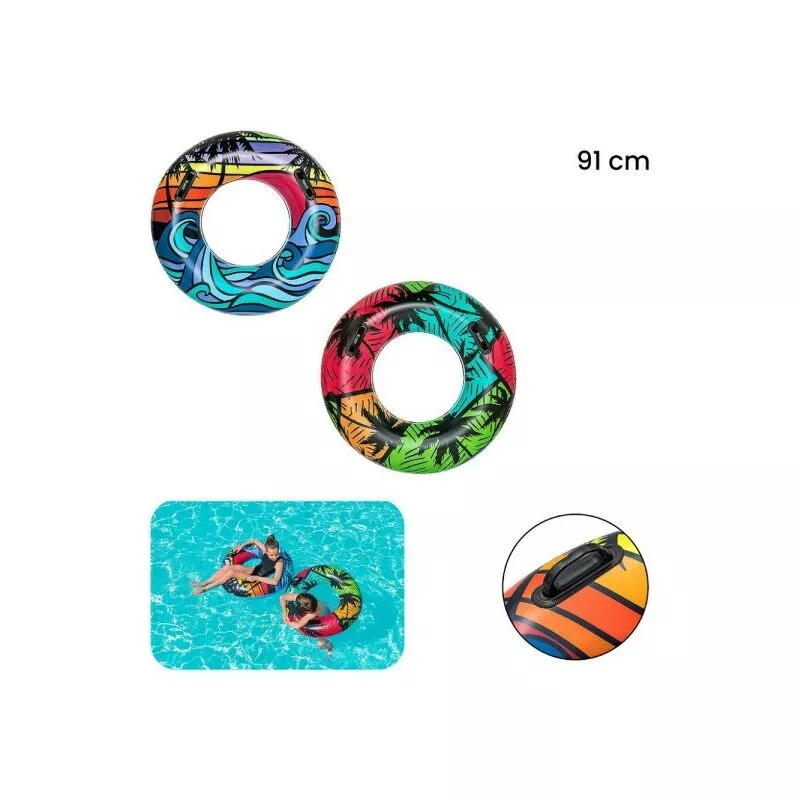 Vida inflable: ahorro con manijas de palma tropicales 91cm 2 colores surtidos 36350 barato