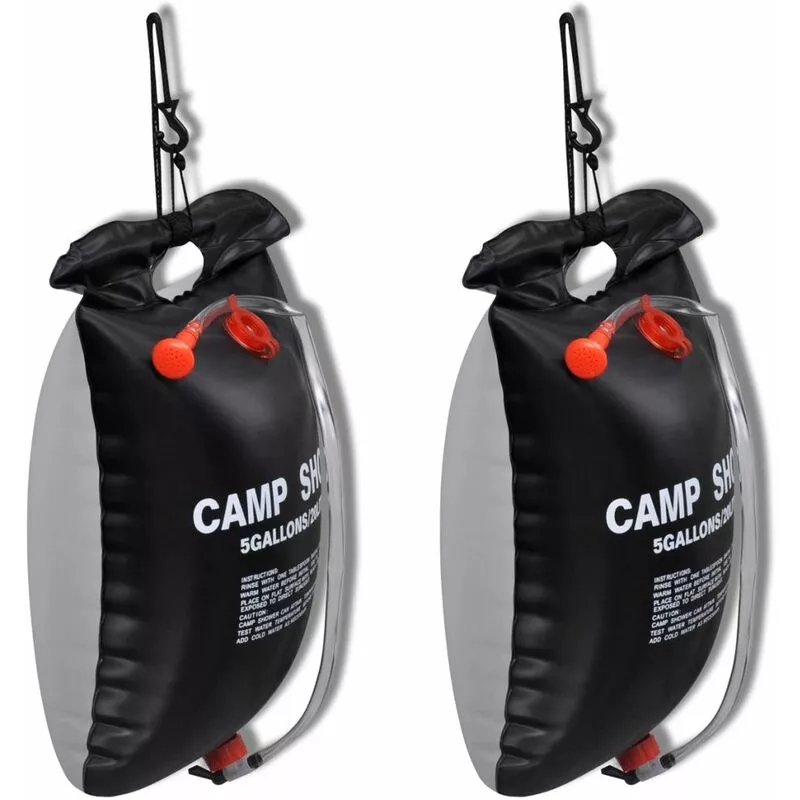 Vidaxl - Ducha Solar de Jardín Exterior Piscina Accesorios Patio 20 L 2 Unidades barato