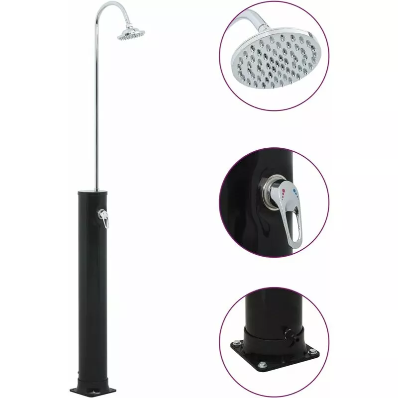 Vidaxl - Ducha solar negro 214 cm 20 L - Negro barato