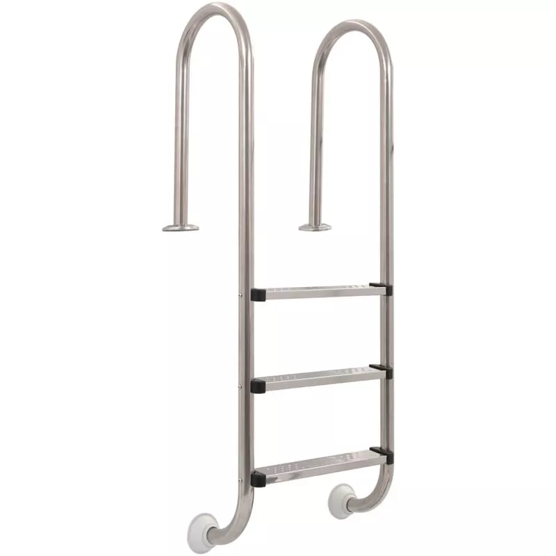 Vidaxl - Escalera de piscina 3 peldaños acero inoxidable 304 120 cm Plateado barato