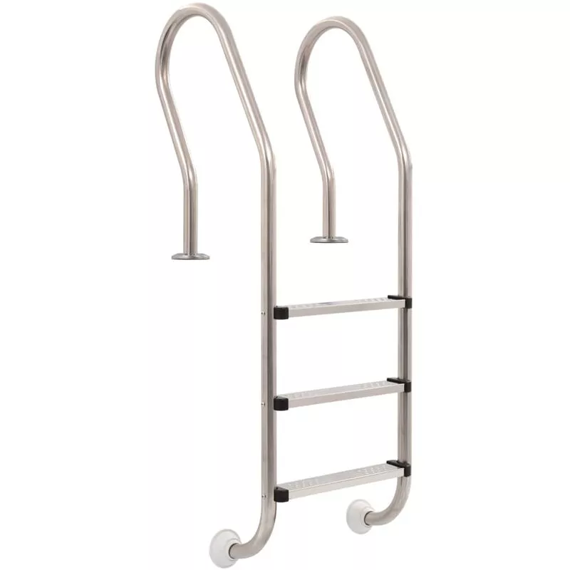 Vidaxl - Escalera de piscina 3 peldaños acero inoxidable 304 120 cm Plateado barato
