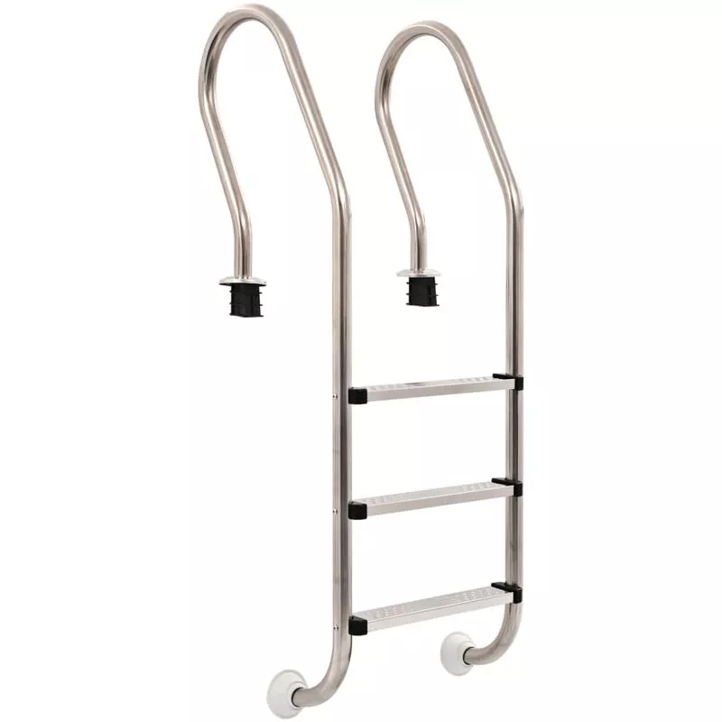 Vidaxl - Escalera de piscina 3 peldaños acero inoxidable 304 120 cm Plateado barato