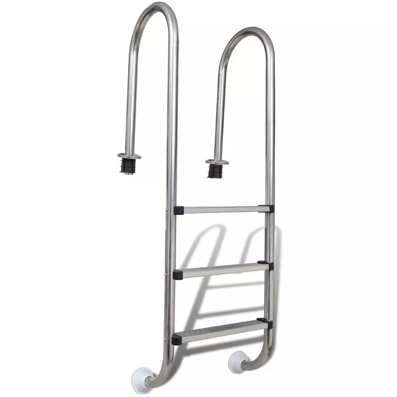 Vidaxl - Escalera de piscina 3 peldaños acero inoxidable 304 120 cm Plateado barato