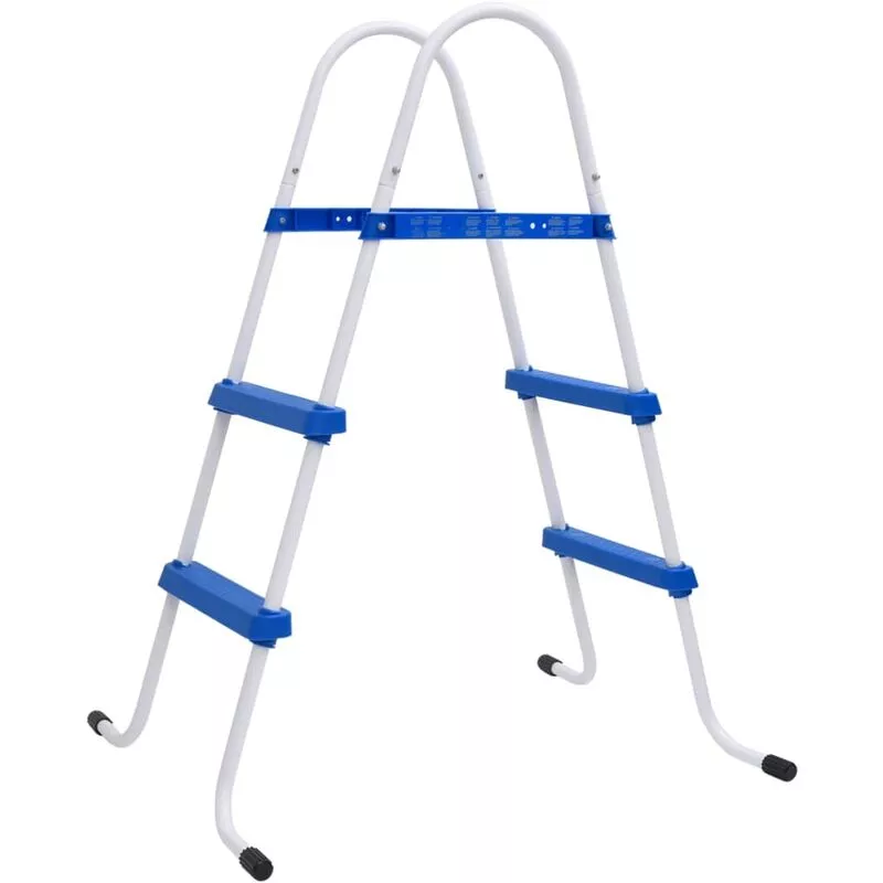 Vidaxl - Escalera para piscina acero azul y blanco 84 cm Azul barato
