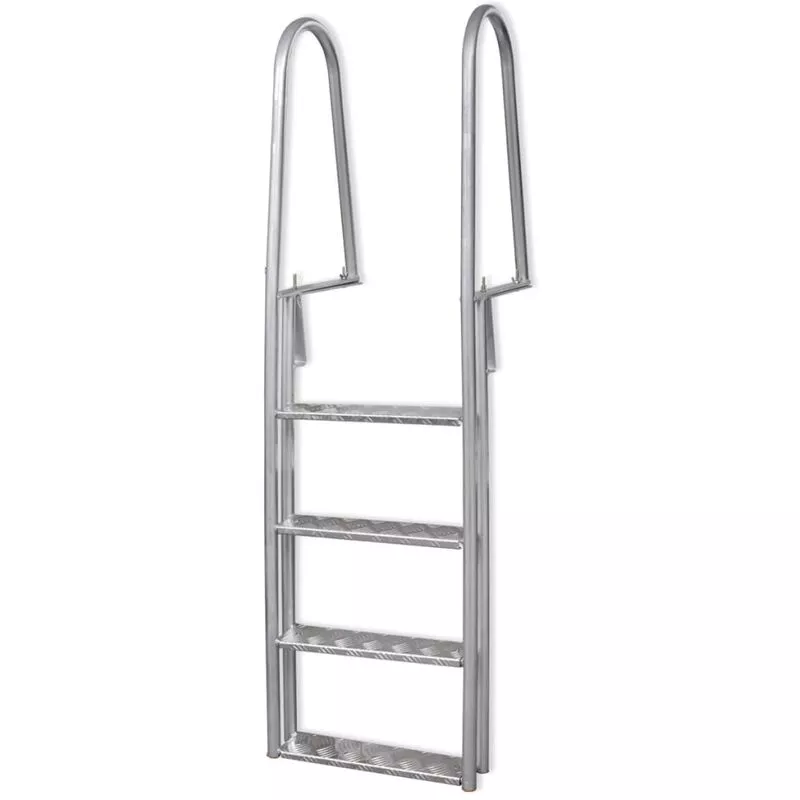 Vidaxl - Escalera para piscina/muelle con 4 peldaños aluminio 167 cm Plateado barato