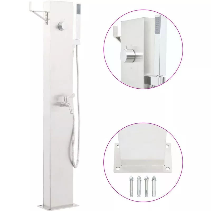 Vidaxl - Grifo para ducha de jardín acero inoxidable 110 cm - Plateado barato