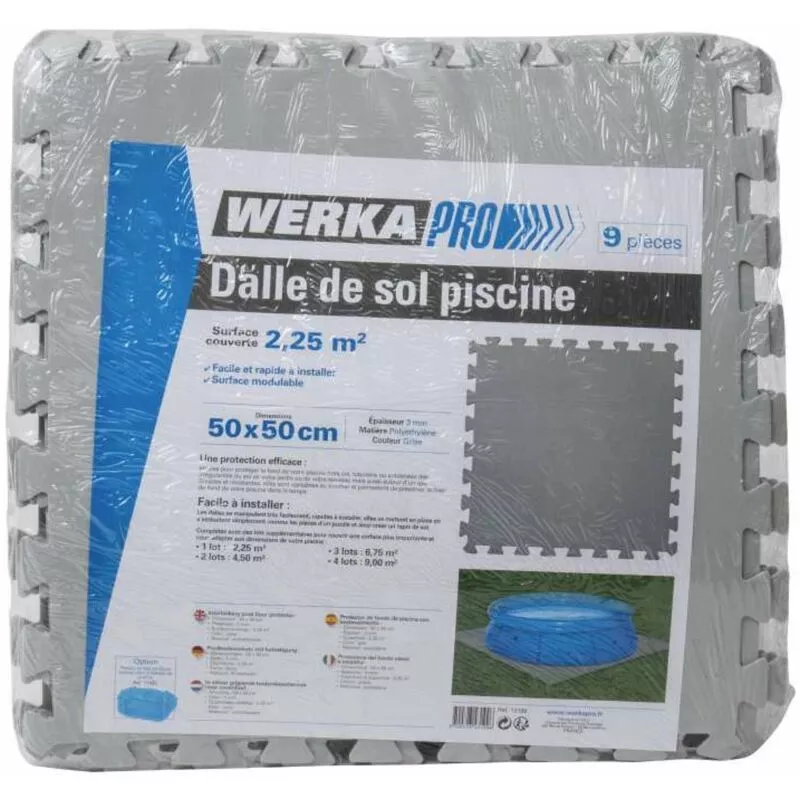 Werkapro - Gresite piscina gris 50x50cm 3mm grosor 9 piezas barato