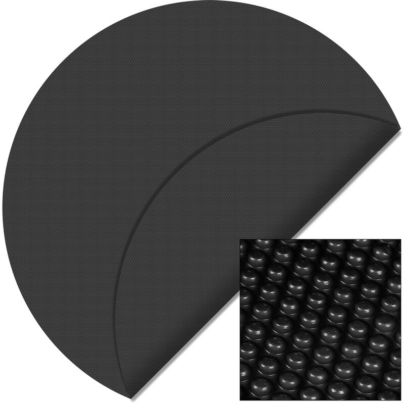 Wiltec - Cubierta Solar Piscina Isotérmica Negra Redonda Ø 3.6M Lona Térmica Protectora Cobertor Piscina Barato