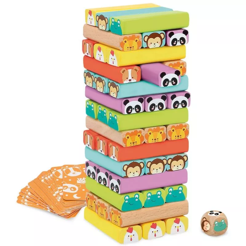 Woomax - Torre de bloques de madera con animales y colores barato