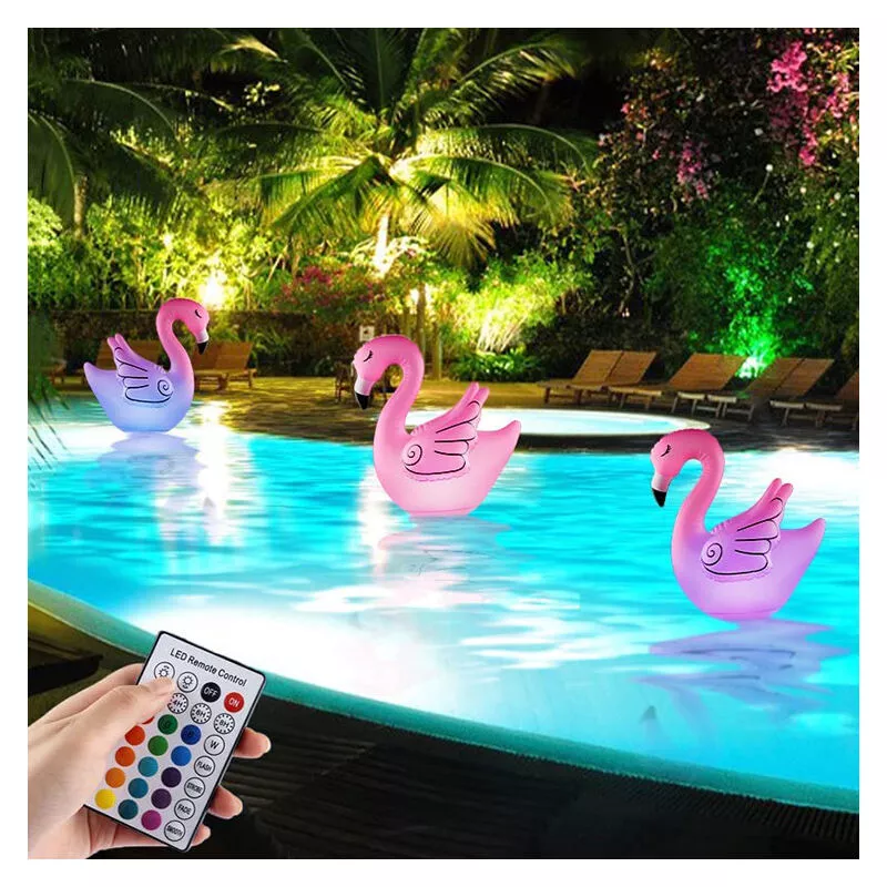 ZOLGINAH 1PCS Flamingo Luces solares flotantes para piscina
