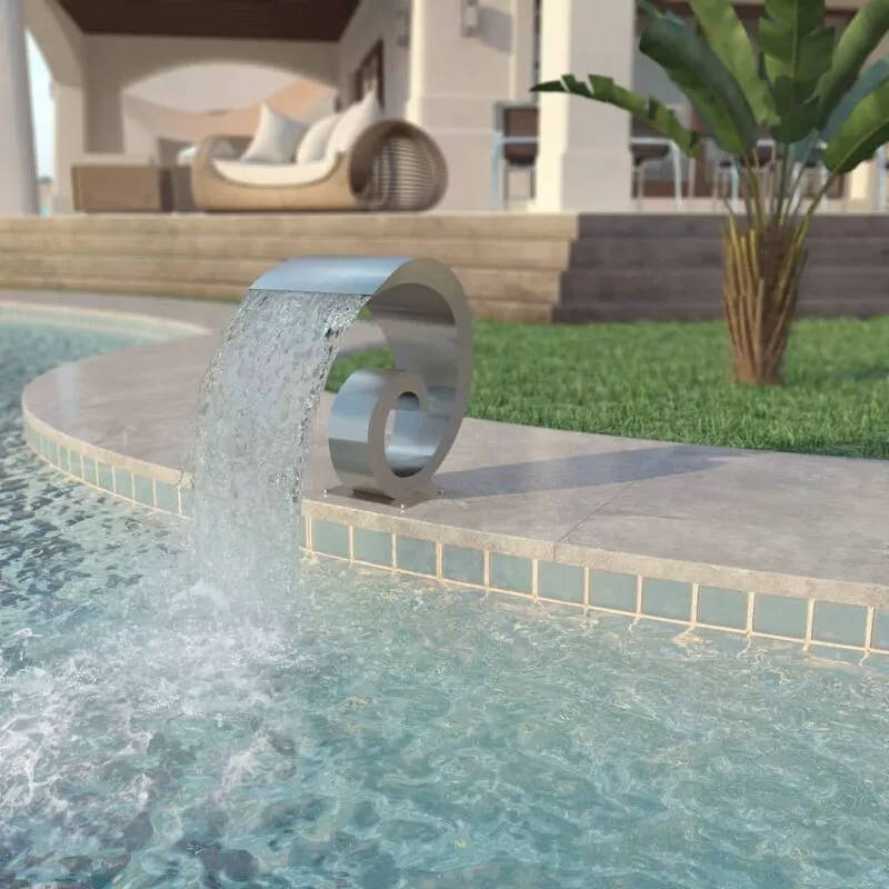Zqyrlar - Fuente de piscina de acero inoxidable 50x30x53 cm plateada barato