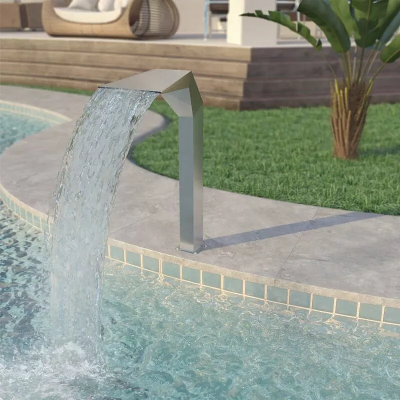 Zqyrlar - Fuente de piscina de acero inoxidable 50x30x90 cm plateada barato