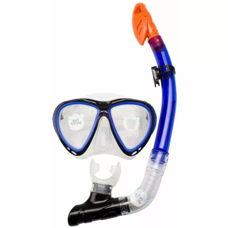 máscara de buceo silicona para adultos azul cobalto 88DJ - Azul - Waimea barato