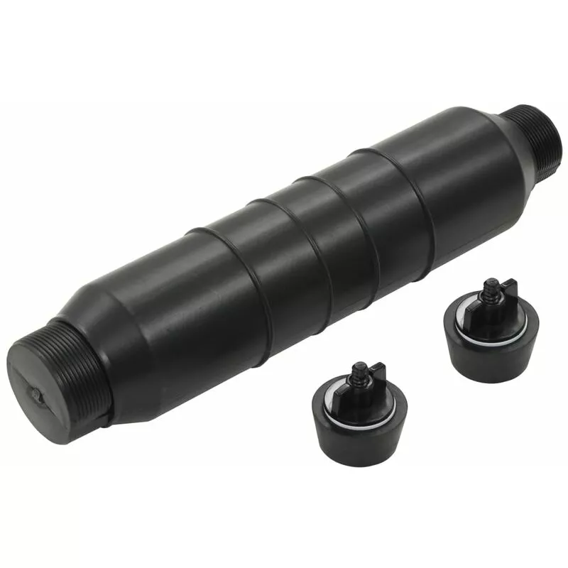 vidaXL Botella gizzmo de invierno para piscina con 2 tapones HDPE - Negro barato