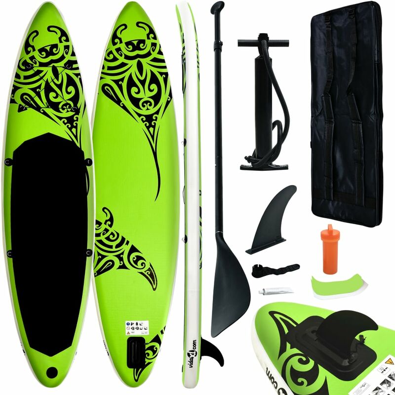Vidaxl Juego De Tabla De Paddle Surf Hinchable Verde 320X76X15 Cm - Verde Barato